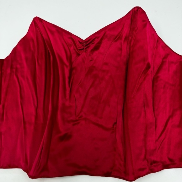 Vintage Nordstrom’s Lingerie Silk bustier Corset Strapless Top With Boning Red - Picture 8 of 9